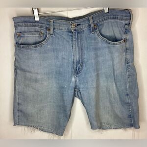 Levi cut off unisex 507 jeans.  36 waist. Well worn, super soft frayed shorts